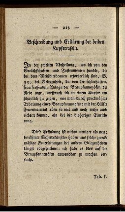 Beschreibung und Erklärung der beiden Kupfertafeln.