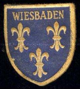WHW-Abzeichen, Städtewappen: Wiesbaden, Straßensammlung im Gau 10 Hessen-Nassau von Januar 1937