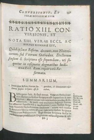 Ratio XIII. Conversionis, Et Nota XIII. ...