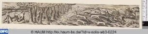 Fries mit Hirschjagd und pflügenden Bauern
