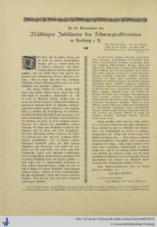25jähriges Jubiläum des Schwarzwaldvereins.