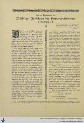 25jähriges Jubiläum des Schwarzwaldvereins.