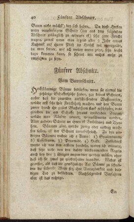Fünfter Abschnitt. Vom Baumschnitt.