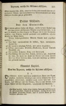 Neuntes Kapitel. Von den Arzneyen, welche die Würmer abführen.