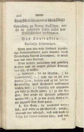 Anweisung zu kleinen Auffsätzen, welche im gemeinem Leben außer dem Briefschreiben vorkommen.