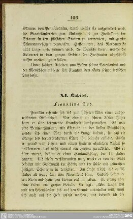 XI. Kapitel. Franklins Tod