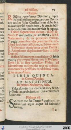 Feria Quinta.