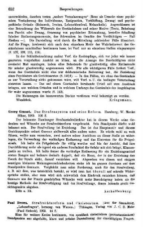 652, Georg Gennat, Das Strafsystem und seine Reform, 1905