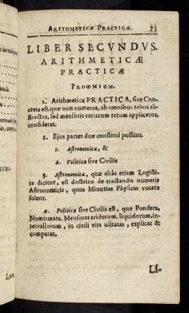 75-128, Liber II: Arithmeticae Practicae