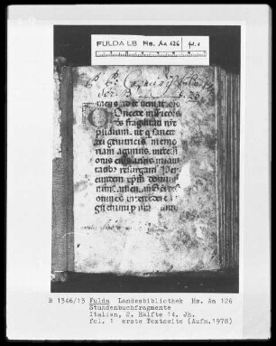 Stundenbuchfragmente — Initiale C?, Folio 1 recto