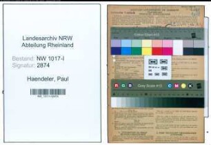 Entnazifizierung Paul Haendeler , geb. 17.04.1896 (Gelderheber)