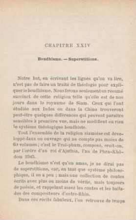 Chapitre XXIV. Boudhisme. - Superstitions
