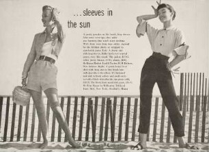 Modeaufnahme, Modelle Diane Hutchhousen, Eunice Sherman, Mary Tomkins und Dolores Hawkins, Tearsheet (Mademoiselle)