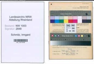 Entnazifizierung Irmgard Schmitz , geb. 03.03.1921 (Verw.Angestellte)