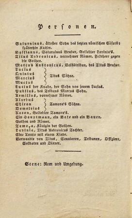 Shakspeare's Sämmtliche Schauspiele, 8. Titus Andronicus : Tragödie ; mit einem Kupfer