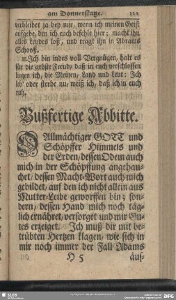 Bußfertige Abbitte am Donnerstage