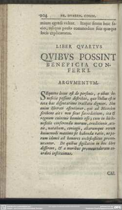Liber Quartus Quibus Possint Beneficia Conferri