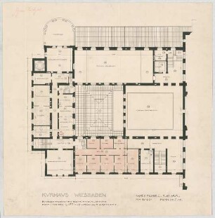 Thiersch, Friedrich von; Wiesbaden; Kurhaus - Nordflügel (Grundriss 1. OG)