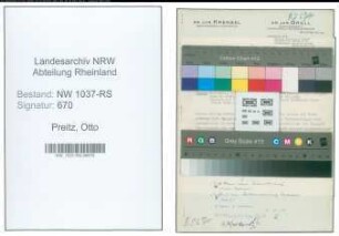 Entnazifizierung Otto Preitz , geb. 11.04.1898 (Schuldirektor)
