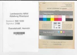 Entnazifizierung Heinrich Duevelshoeft , geb. 13.09.1892 (Steiger)