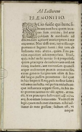 Ad Lectorem Praemonitio