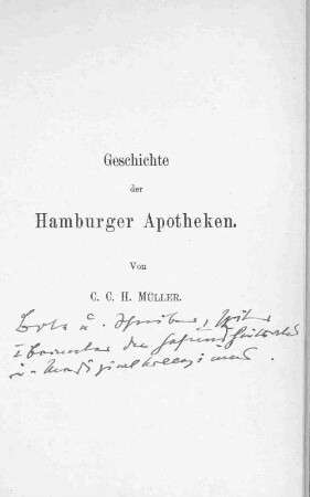 Geschichte der Hamburger Apotheken.