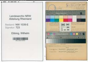 Entnazifizierung Wilhelm Ebbing , geb. 13.05.1895 (Angestellter)