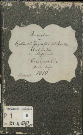 Zivilstandsregister der evangelischen Gemeinde Friedewalde, Kreis Minden (GHT 1810) (Gemeinde: Evangelische Gemeinde Friedewalde)