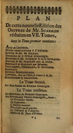 Oeuvres de Monsieur Scarron. 1. (1752). - 15 Bl., 348 S. : 1 Portr.