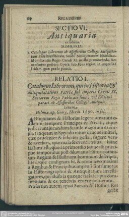 Sectio VI. Antiquaria