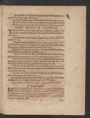 Libri Medici & Chymici.