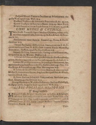 Libri Medici & Chymici.
