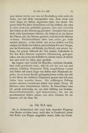 19. Die ILA 1909
