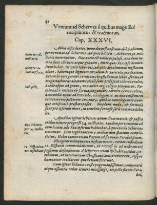 Veniunt ad Scherves a quibus magnifice excipiuntur & tractantur. Cap. XXXVI.