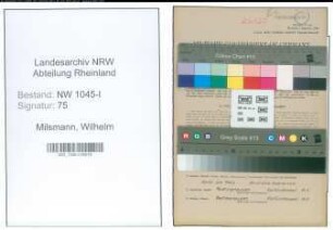 Entnazifizierung Wilhelm Milsmann , geb. 10.09.1898 (Kalkulator)
