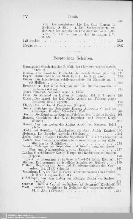 Besprochene Schriften
