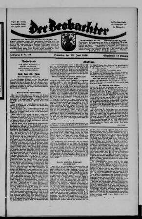 Der Beobachter. 1923-1929