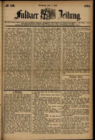Ausgabe vom Dienstag, den 01. Juli 1884.