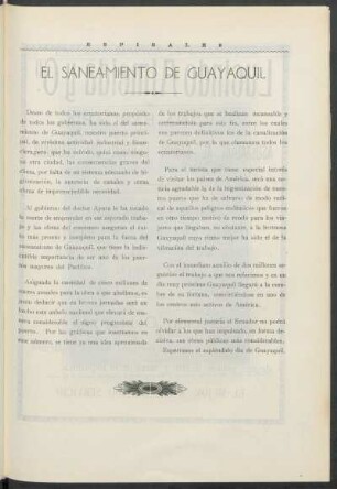 El saneamiento de Guayaquil