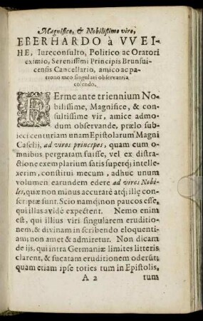 Magnifico ... Eberhardo a Weihe ... Principis Brunsvicensis Cancellario ...