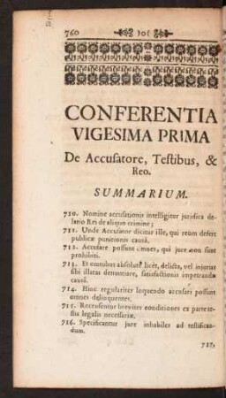 Conferentia Vigesima Prima De Accusatore, Testibus, & Reo