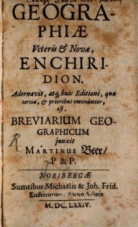 Geographiae veteris et novae Enchiridion