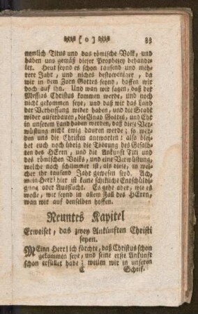 Neuntes Kapitel Erweiset, das zwey Ankünften Christi seyen