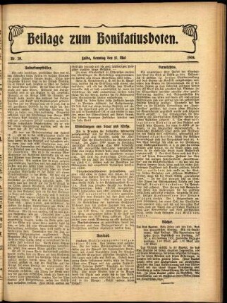 Zweite Ausgabe vom Sonntag, den 17. Mai 1908.