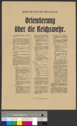 Bekanntmachung zur Anwerbung bei der                                     Reichswehr