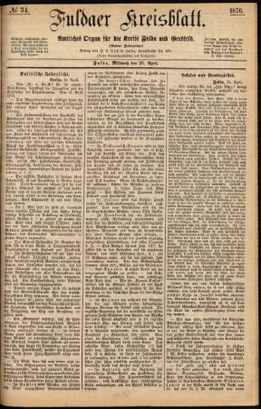 Ausgabe vom Mittwoch, den 26. April 1876.