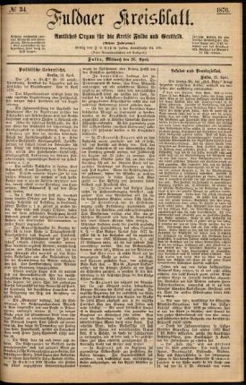 Ausgabe vom Mittwoch, den 26. April 1876.