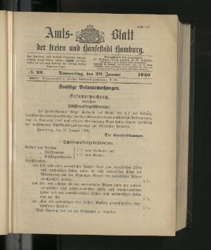 No. 20, 29. Januar 1920