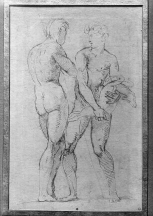 Zwei männliche Aktfiguren mit Lamm