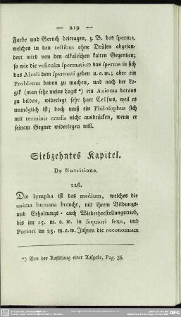 Siebzehntes Kapitel. De Nutritione